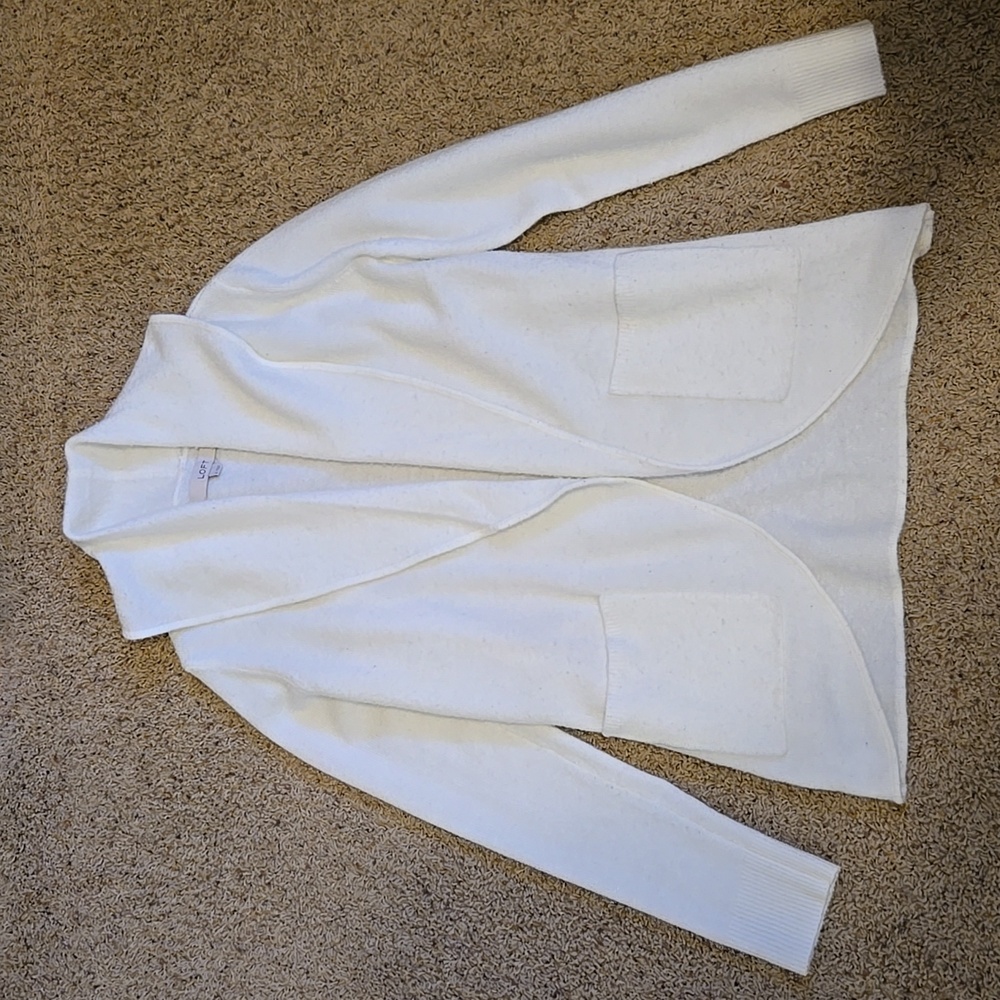 LOFT Fuzzy Open Front Cardigan